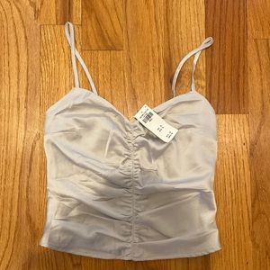 Silver abercrombie ruched tank top